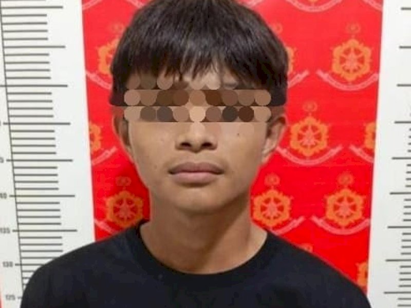 Salah satu pelaku Pembusuran yang diamankan Polres Bulukumba. 