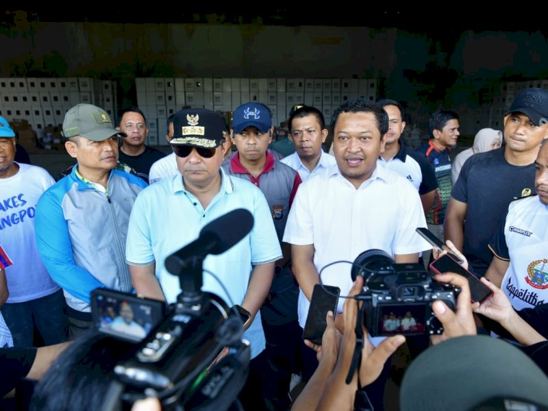 Pj Gubernur Sulsel, Bahtiar Baharuddin saat meninjau persiapan Pemilu 2024 di Bone/Ist