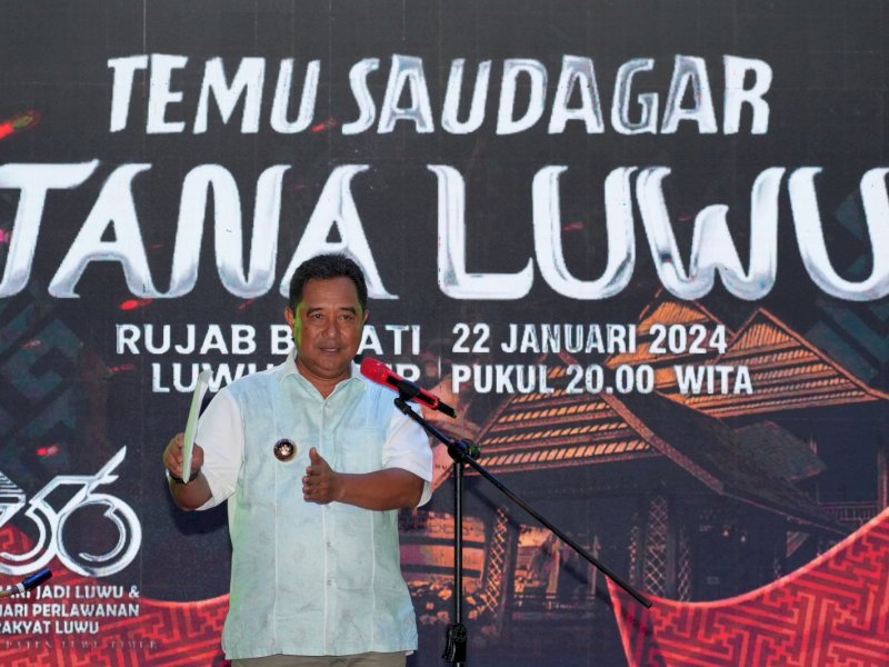 Temu Saudagar Tana Luwu, di Rumah Jabatan Bupati Luwu Timur, Senin malam, 22 Januari 2024.