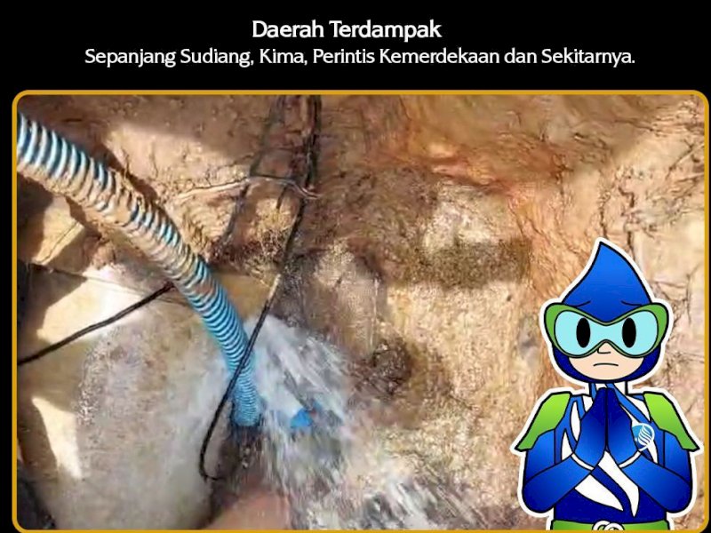 Pipa APC di KIMA Bocor, Distribusi Air di Wilayah Sudiang-Jl Perintis Kemerdekaan Terganggu