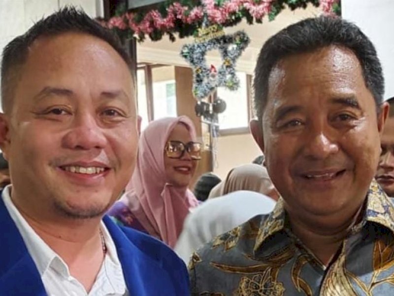Ketua GAMKI Sulsel Albert bersama Pj Gubernur Bahtiar. 