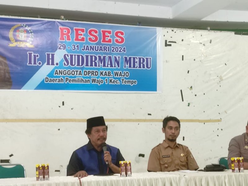 Anggota DPRD Kabupaten Wajo Sudirman Meru, melaksanakan reses di Kecamatan Tempe, Selasa (30/1/2024)/Ist