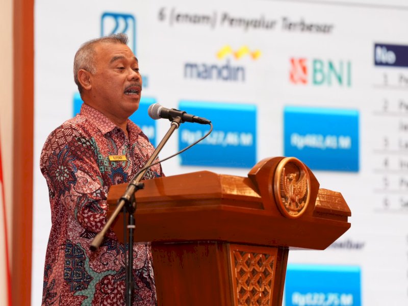 Kepala Kantor Wilayah Direktorat Jenderal Perbendaharaan Provinsi Sulawesi Selatan, Supendi, pada silaturahmi Pj Gubernur Sulsel. 