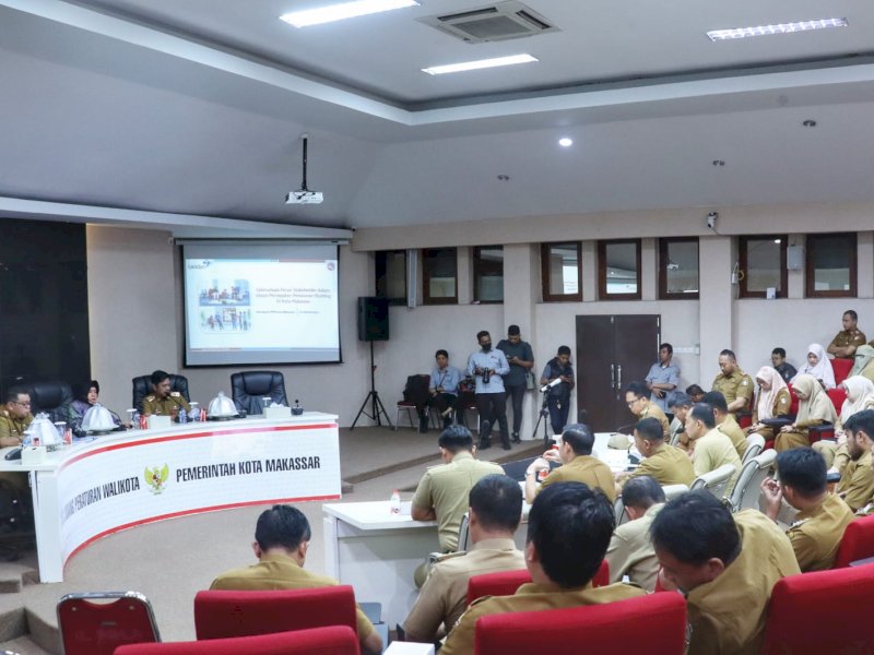 Rakor Percepatan Penurunan Angka Stunting 2024 yang digelar di Ruang Sipakalebbi, Senin (5/02/2024).