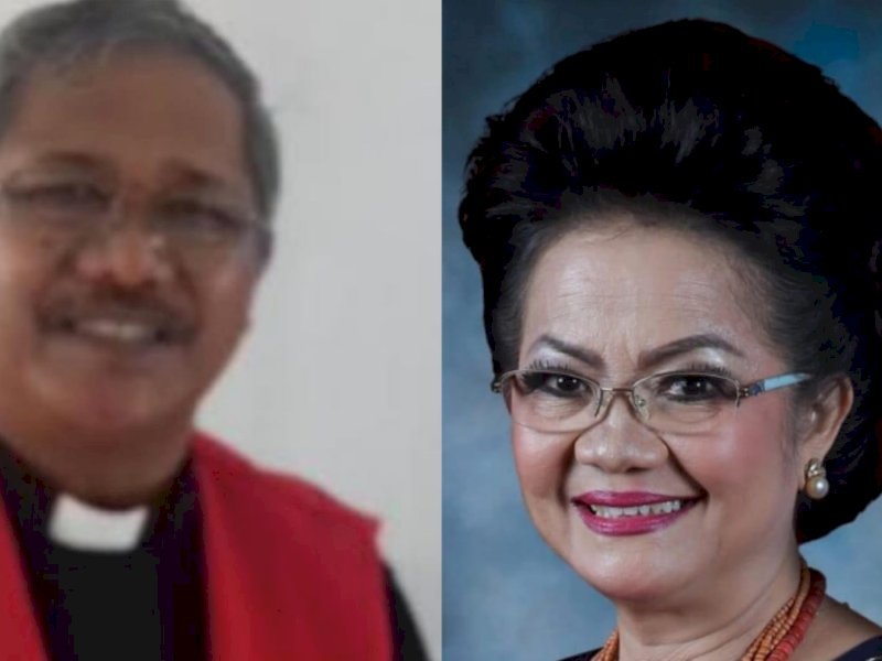 Pendeta Musa Salusu sebelah kiri, Lily Amelia Salurapa sebelah kanan/Int