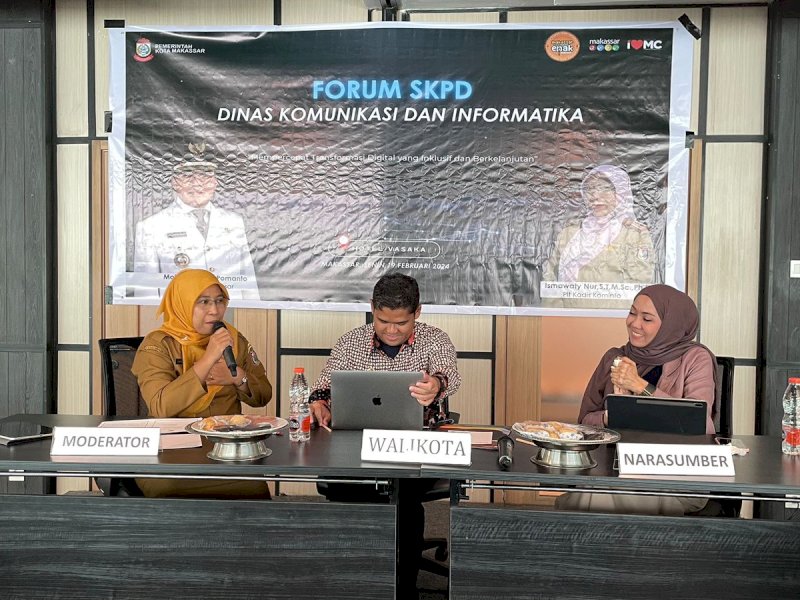 Dinas Komunikasi dan Informatika menggelar forum SKPD yang dihadiri oleh perwakilan OPD lingkup Pemkot Makassar. 