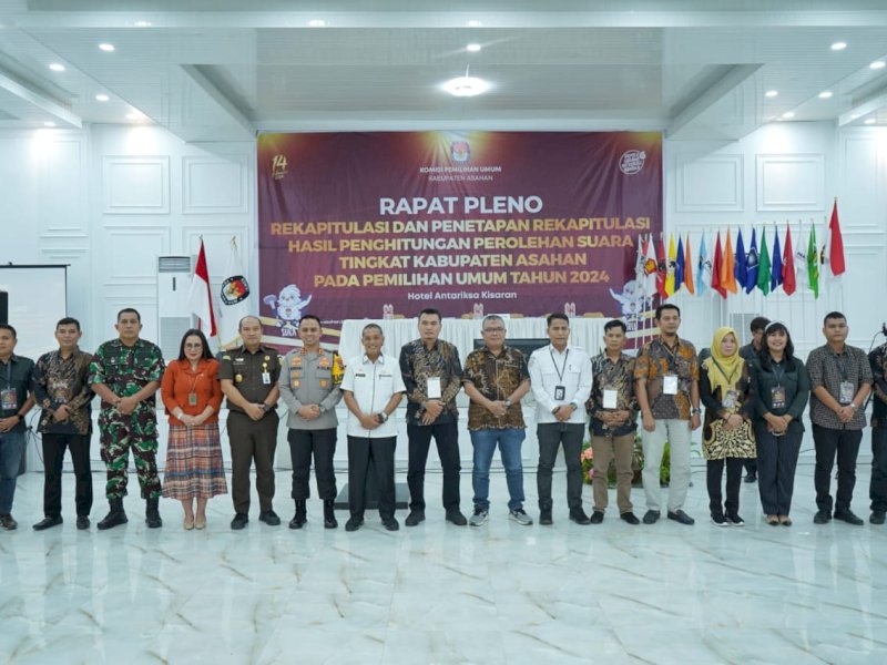 Rapat Pleno Terbuka Rekapitulasi Hasil Perhitungan Suara dan Penetapan Hasil Pemilihan Umum di Tingkat Kabupaten Asahan di Aula Hotel Antariksa Kisaran, Rabu (28/02/2024)/Ist