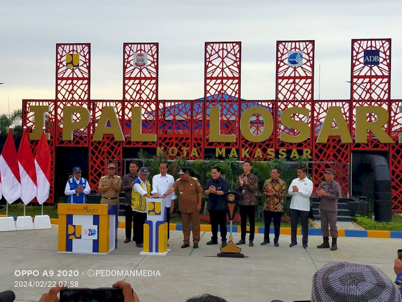 Presiden Joko Widodo meresmikan IPAL invesment project (sistem pengelolaan air limbah terpadu) Makassar, Kamis (22/02/2024).