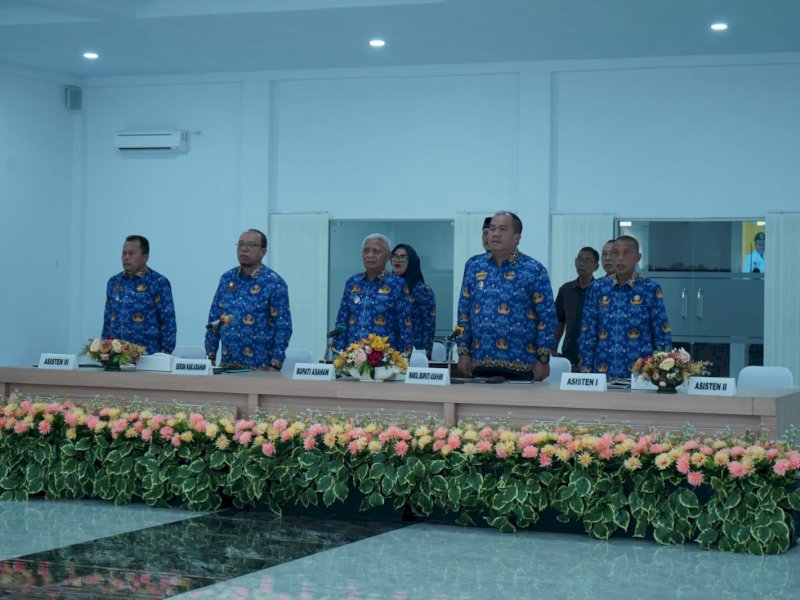 Rapat Koordinasi Pemerintahan (Rakorpem) Bulan Maret Tahun 2024 di Aula Melati Kantor Bupati Asahan, Senin (18/03/2024)/Ist