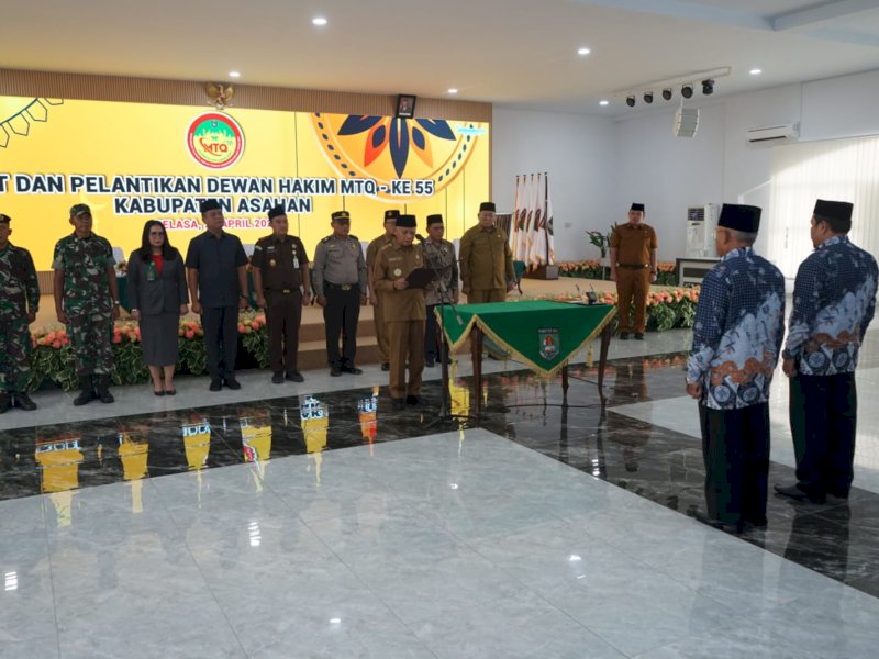 Bupati Asahan H Surya secara resmi melantik Dewan Hakim Musabaqah Tilawatil Qur&rsquo;an (MTQ) ke-55 tingkat Kabupaten Asahan.