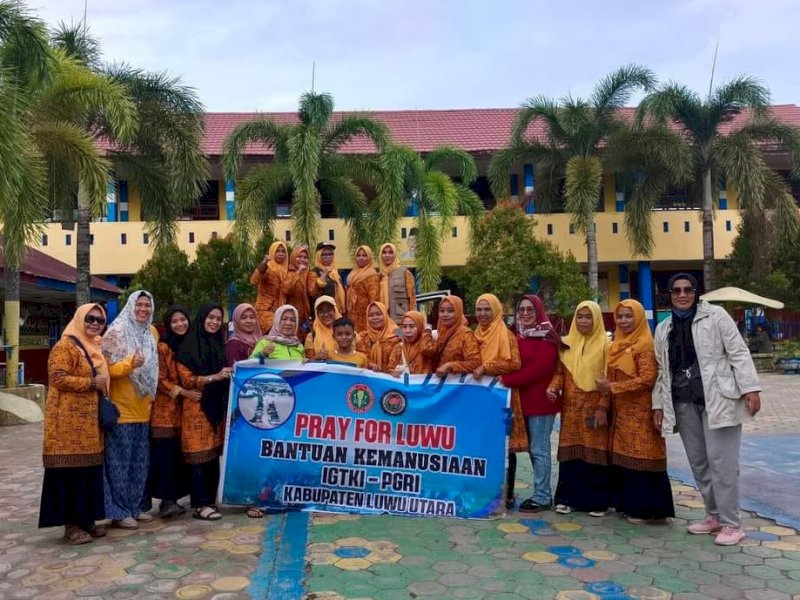 IGTKI-PGRI Luwu Utara menyalurkan bantuan kemanusiaan untuk para korban bencana banjir Luwu. 