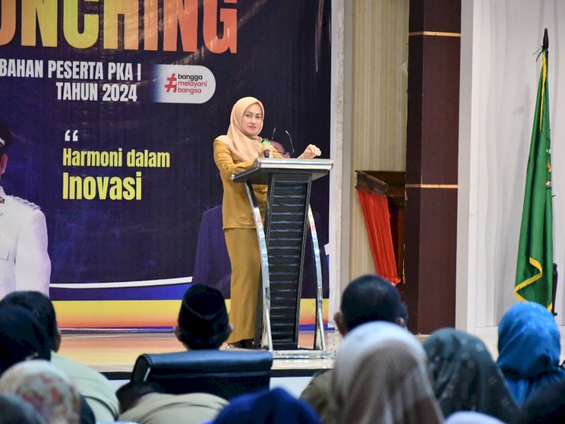 Bupati Indah saat meluncurkan 17 inovasi baru 