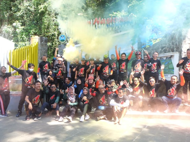 Gowes bareng bersama KPPN lingkup Kanwil DJPb Provinsi Sulawesi Selatan. (Foto: Ist)