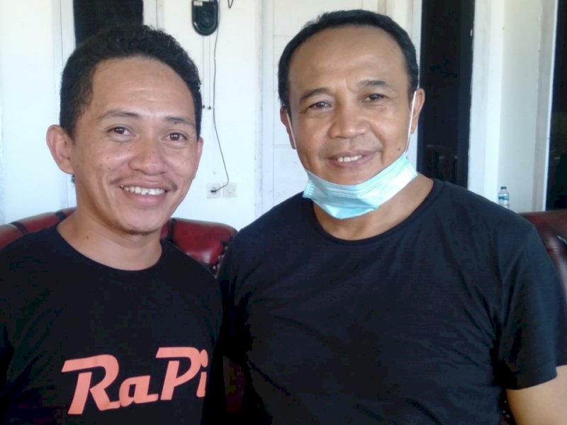 Jubir RaPi Wahidin Kusuma Putra bersama Laode M Rajiun. 