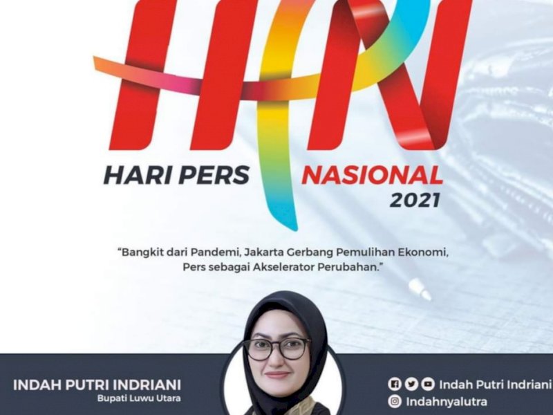 Ucapan HPN Bupati Lutra Indah Putri Indriani. 