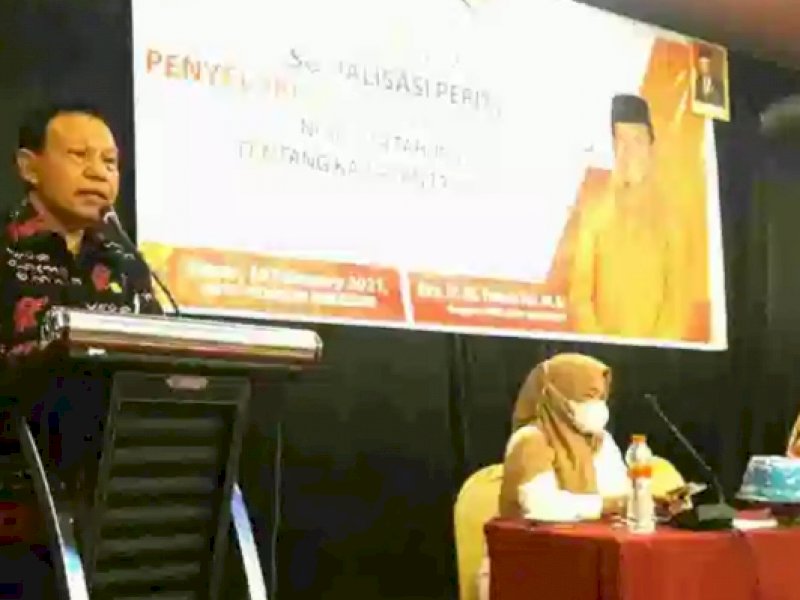 Legislator Makassar Muh Yunus saat menggelar Sosper KTR. 