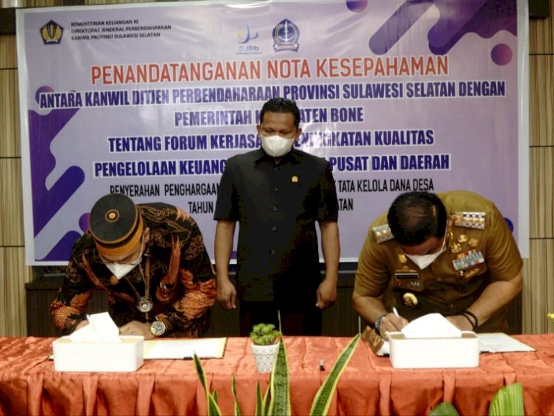 Mou Pemkab Bone dengan Kanwil Ditjen Perbendaharaan Sulsel. 