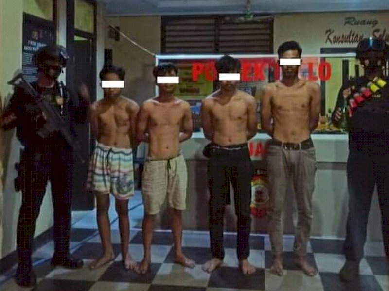 4 remaja yang diamankan polisi. 