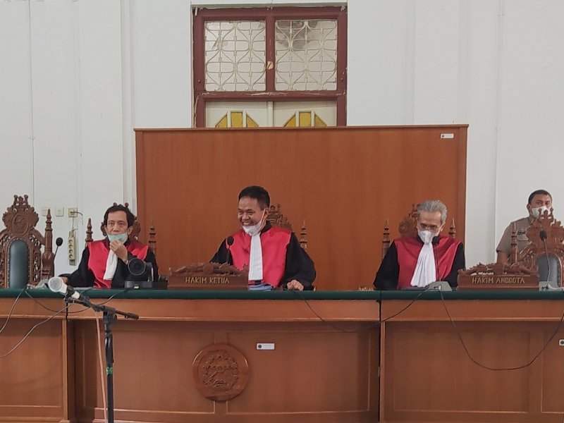 Majelis Hakim Kasus Suap dan Gratifikasi Gubernur Sulsel non aktif Nurdin Abdullah di PN Makassar. (Ist)