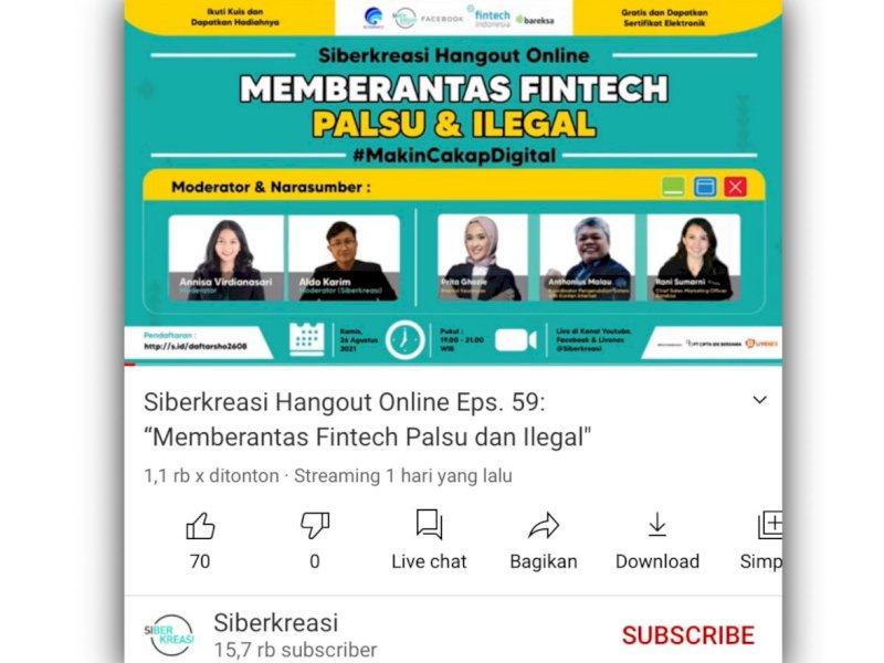 Diskusi online Siberkreasi. 