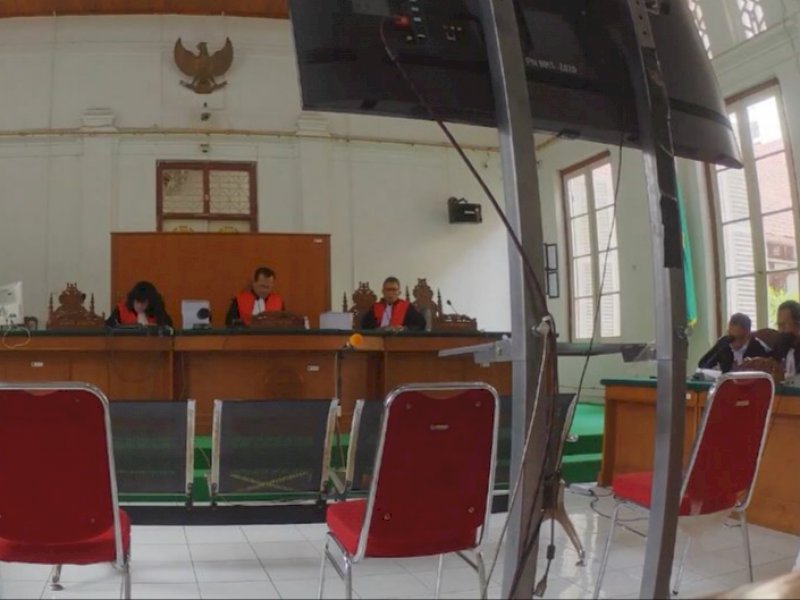 Sidang pembacaan Eksepsi Kasus Kredit Fiktif Perbankan Rp 25 Miliar di Pengadilan Negeri Makassar (ist)