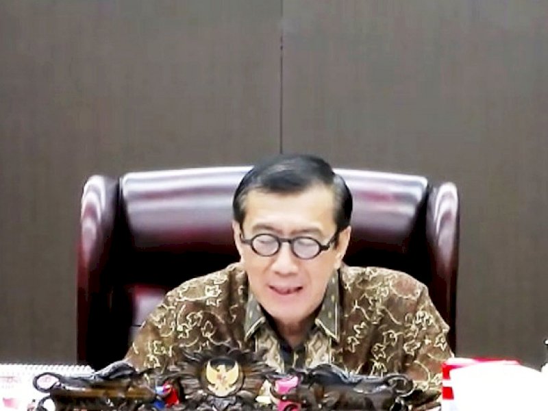 Menteri Hukum dan HAM, Yassonna Laoly dalam pertemuan luar biasa dengan Dubes AS membahas perjanjian MLA (int/Kumham)