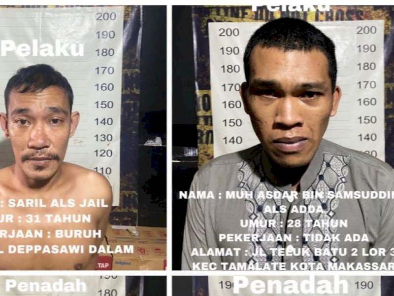 Dua begal sadis yang diamankan Tim Jatanras Polrestabes Makassar.