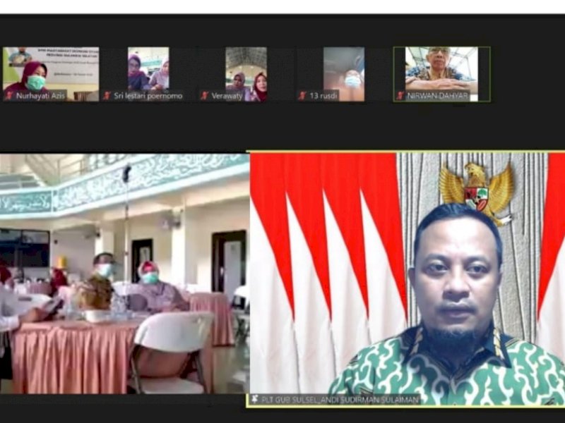Pelaksana Tugas Gubernur Sulsel Andi Sudirman Sulaiman menghadiri rapat Pleno DPW Masyarakat Ekonomi Syariah (MES)