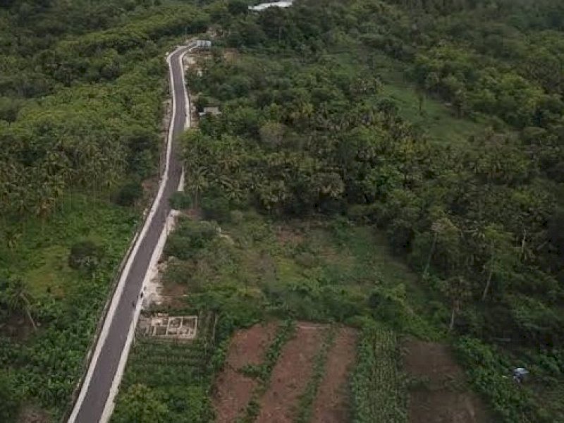 Tampak atas ruas Jalan Tanabau-Pattumbukang Selayar.