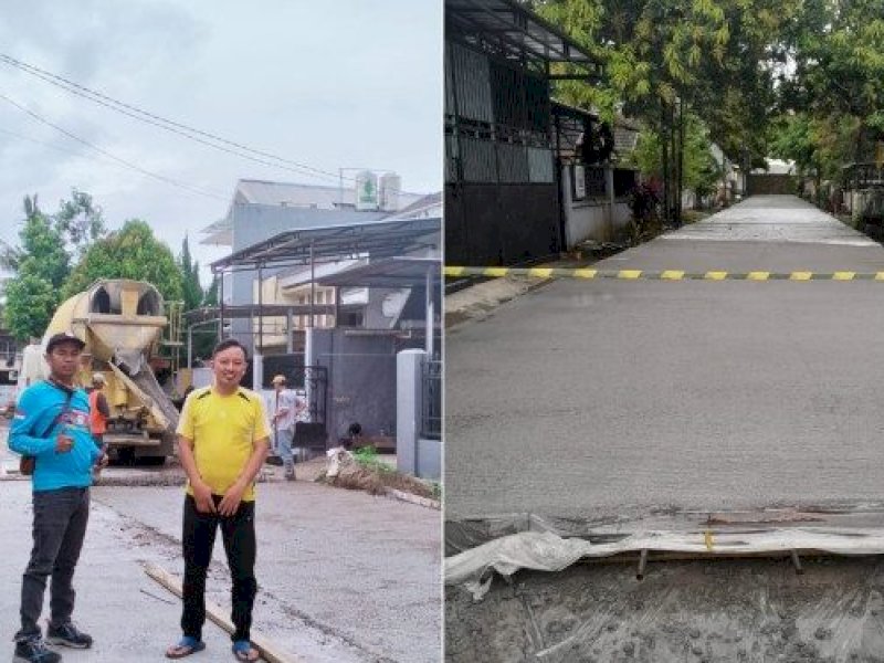 Jalan di Kompleks BPH Makassar yang telah dibetonisasi.