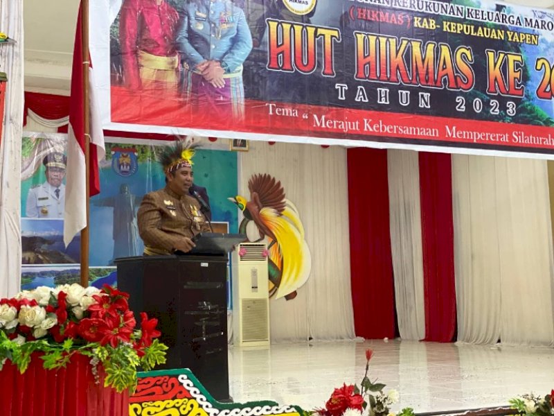 Datang ke Serui, Bupati Maros Hadiri HUT Hikmas Ke 26 Tahun