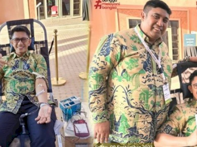 Disaksikan Bupati Maros, Kadis Kominfo-SP Donor Darah Peduli Korban Gempa Maroko