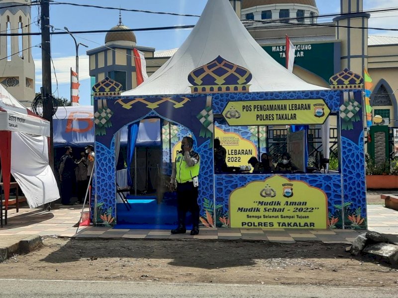 Posko pengamanan lebaran Polres Takalar. (Ist)