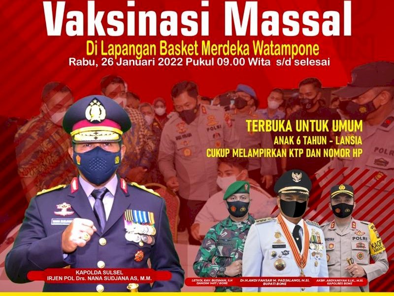 Vaksinasi massal di Bone