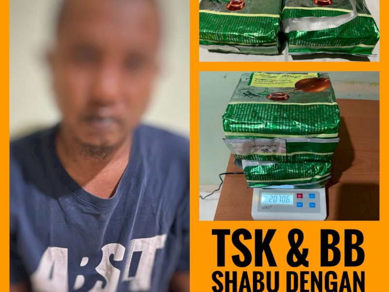 Pengedar sabu 2 Kg ditangkap polisi di Pinrang. (Ist)