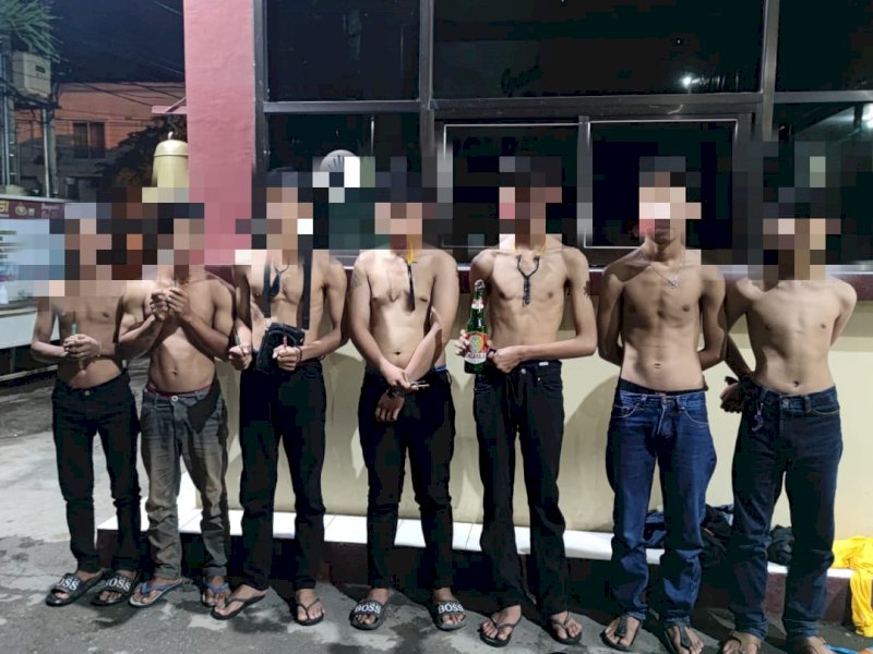 7 pelaku geng motor diamankan Polres Gowa. (Ist)