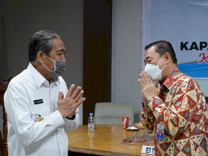 Bupati Sidrap Dollah Mando menerima kunjungan Kepala BPKP Sulsel Rizal Suhaili. (Ist)