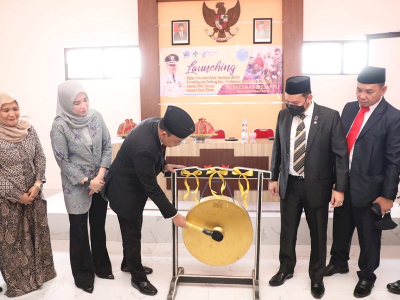 Bupati Bantaeng Ilham Azikin melaunching Pemanfaatan Gedung Baru Puskesmas Rawat Inap Bisappu, Jum'at (20/5/2022). Ist.