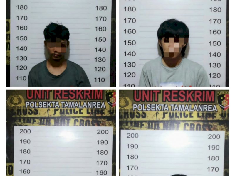 Para pelaku penganiayaan. (Foto: Polsek Tamalanrea)