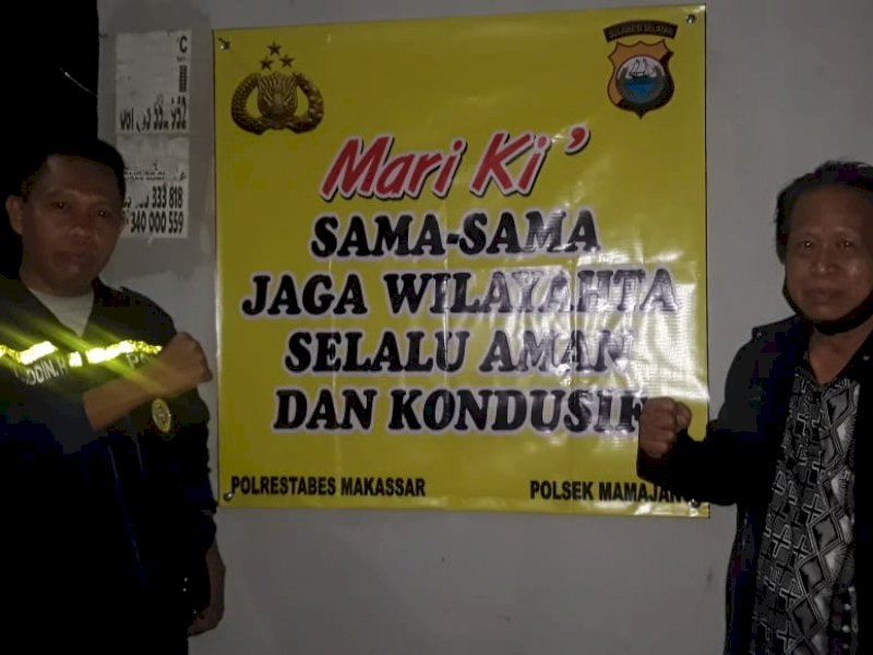 Spanduk imbauan kamtibmas Polsek Mamajang. (Ist)
