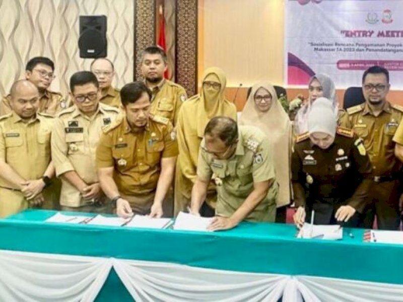 Kadis PU Makassar Ikut Teken Pakta Integritas Proyek Strategis