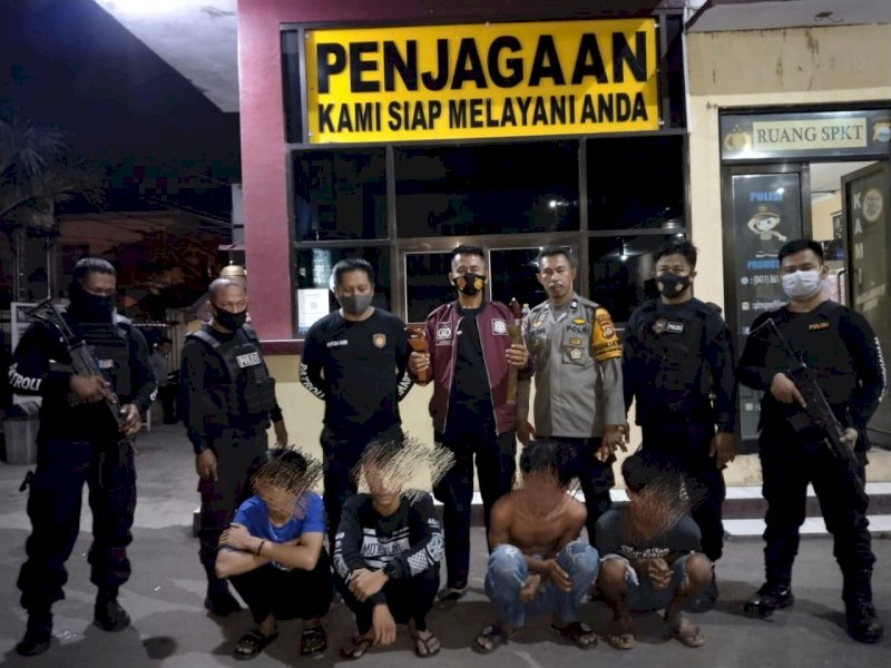 Polisi amankan empat pemuda di Gowa. (Ist)