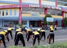 Jaga Ketahanan Fisik, Polres Bone Tes Kesamaptaan Jasmani 