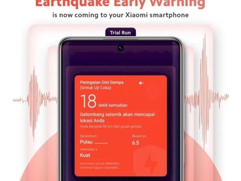 Fitur pendeteksi gempa bumi yang diperkenalkan Xiaomi. (Int)