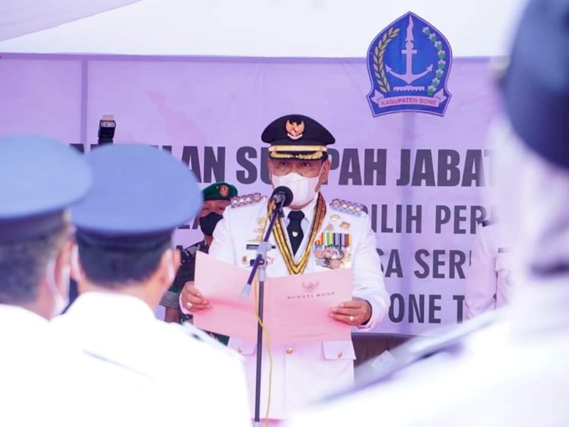 Bupati Bone lantik 177 Kades terpilih. (Foto: Ist)