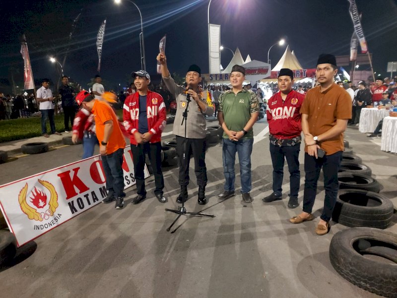 Penutupan ajang Balapan Motor Lantang Bangngia Street Race 2022 di CPI, turut dihadiri Ketua DPRD Makassar Rudianto Lallo. (Ist)