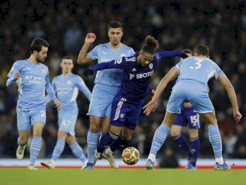 Manchester City pesta gol ke gawang Leeds United 7-0.