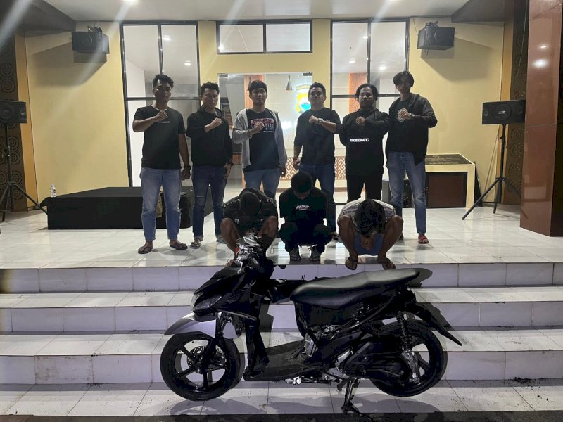 Tiga pelaku curanmor di Alun-alun Kota Rantepao berhasil diringkus Resmob Polres Torut (Foto: IST)