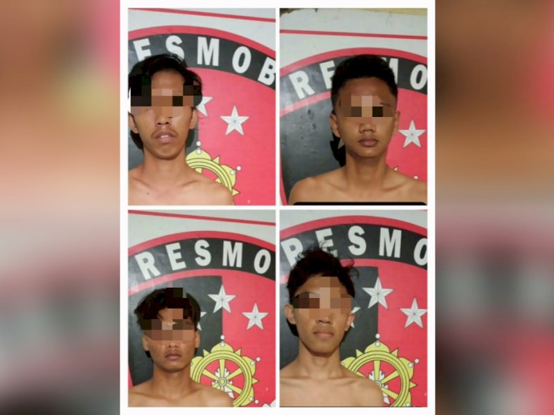4 pelaku penganiayaan remaja di Makassar. 