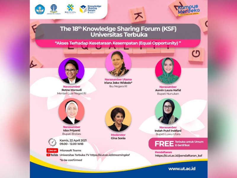 KSF Universitas Terbuka yang akan digelar pada Kamis mendatang. 